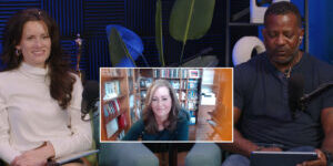 Host Mady Dudley, Guest Jackie Krick and host Larry Aldrich